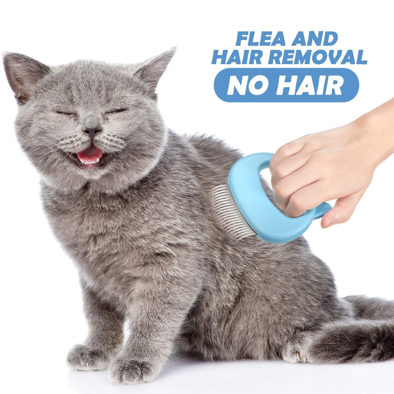 3 Pieces Cat Comb Pet Hair Removal Comb Cat Massage Comb Pet Hair Shedding Brush Pet Fur Grooming Brush for Cats and Dogs to Remove Matted Tangled Fur, Loose Hair (Blue)
