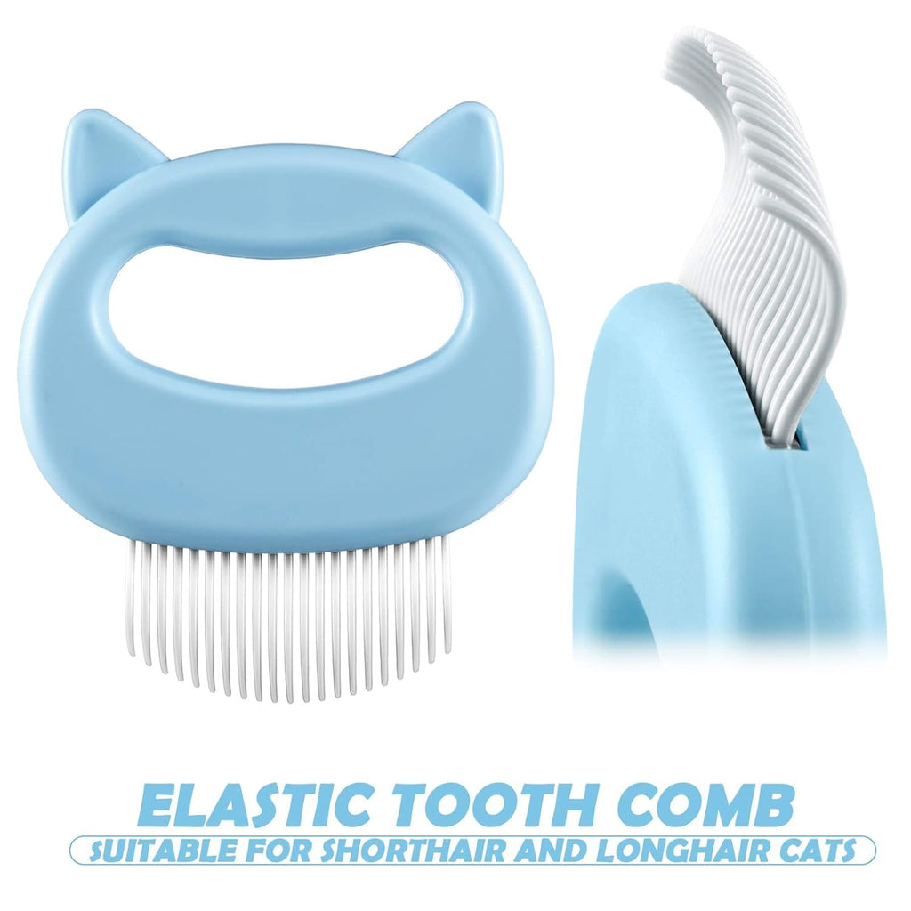3 Pieces Cat Comb Pet Hair Removal Comb Cat Massage Comb Pet Hair Shedding Brush Pet Fur Grooming Brush for Cats and Dogs to Remove Matted Tangled Fur, Loose Hair (Blue)
